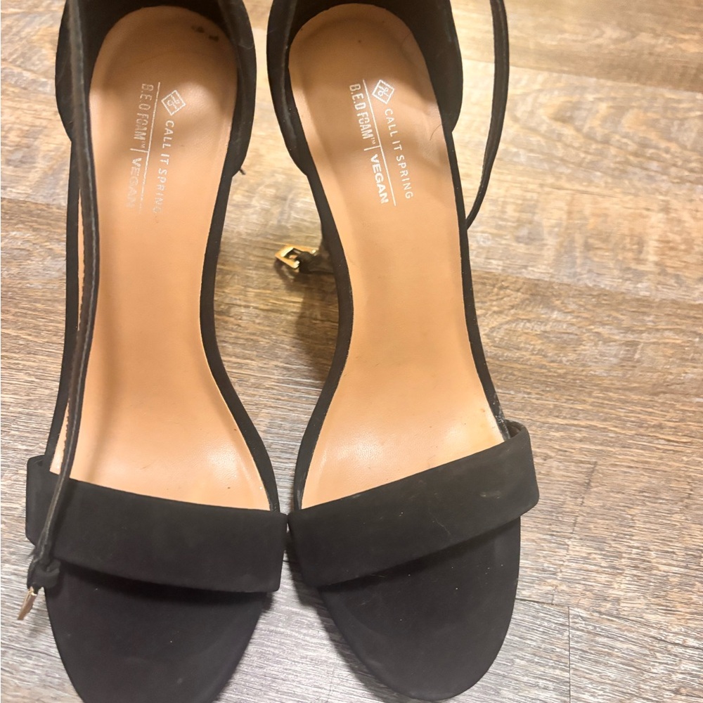 Call It Spring Black Strappy Heels